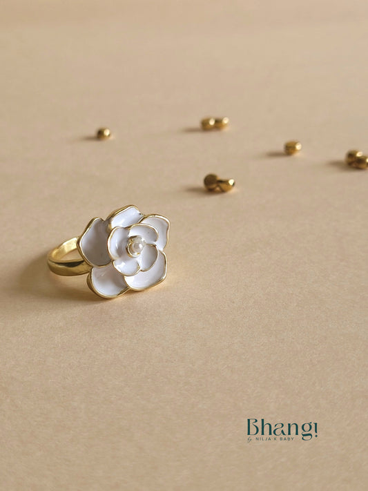 Adjustable Rose flower ring