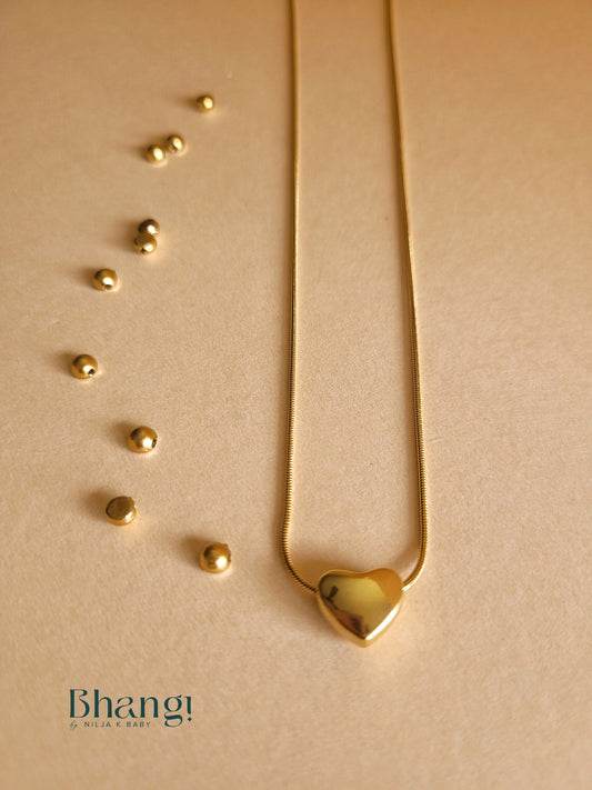 Gold-Tone Minimalist Heart Pendant Necklace