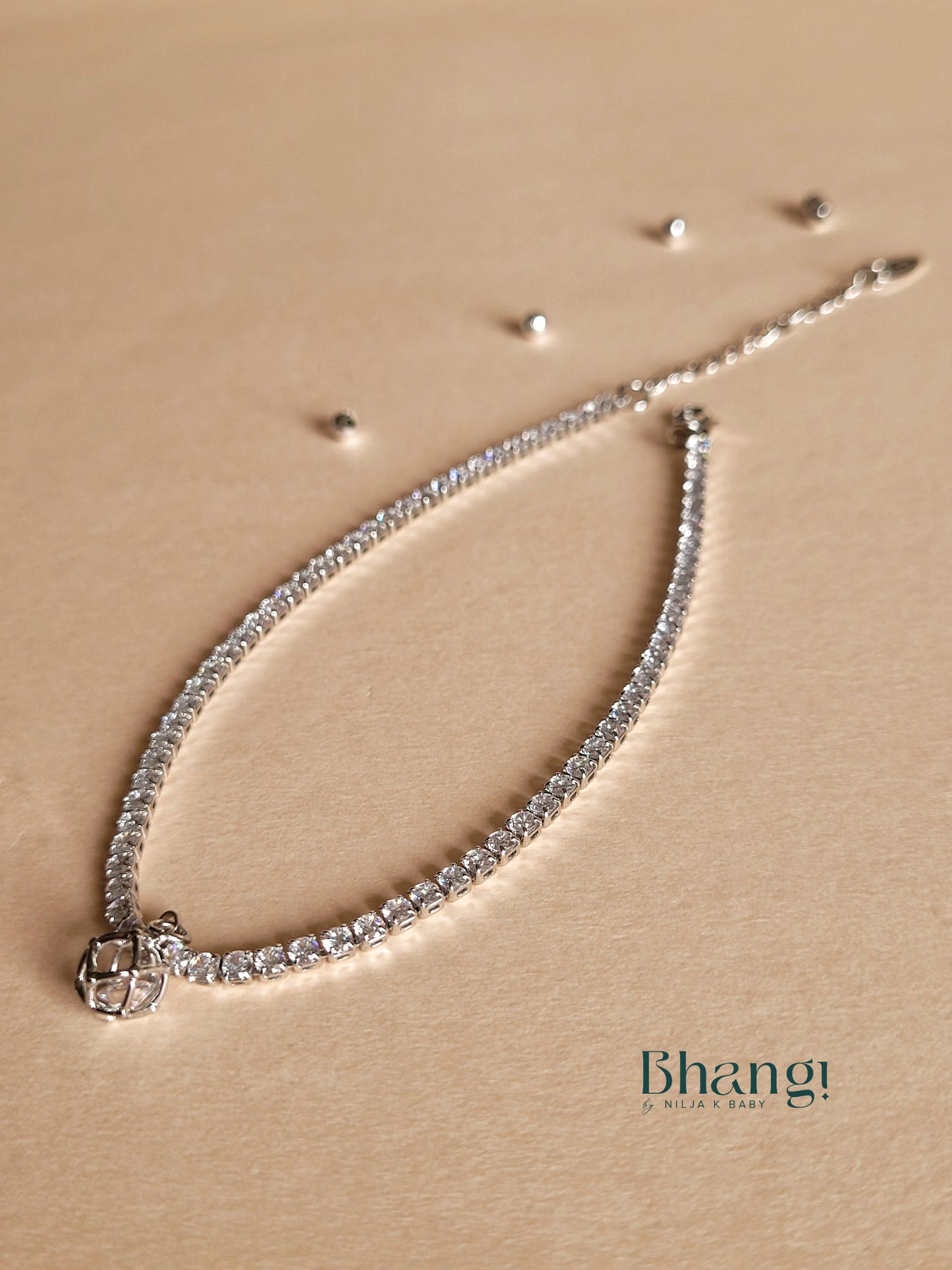 Queens Anklet - Single Anklet with white stones