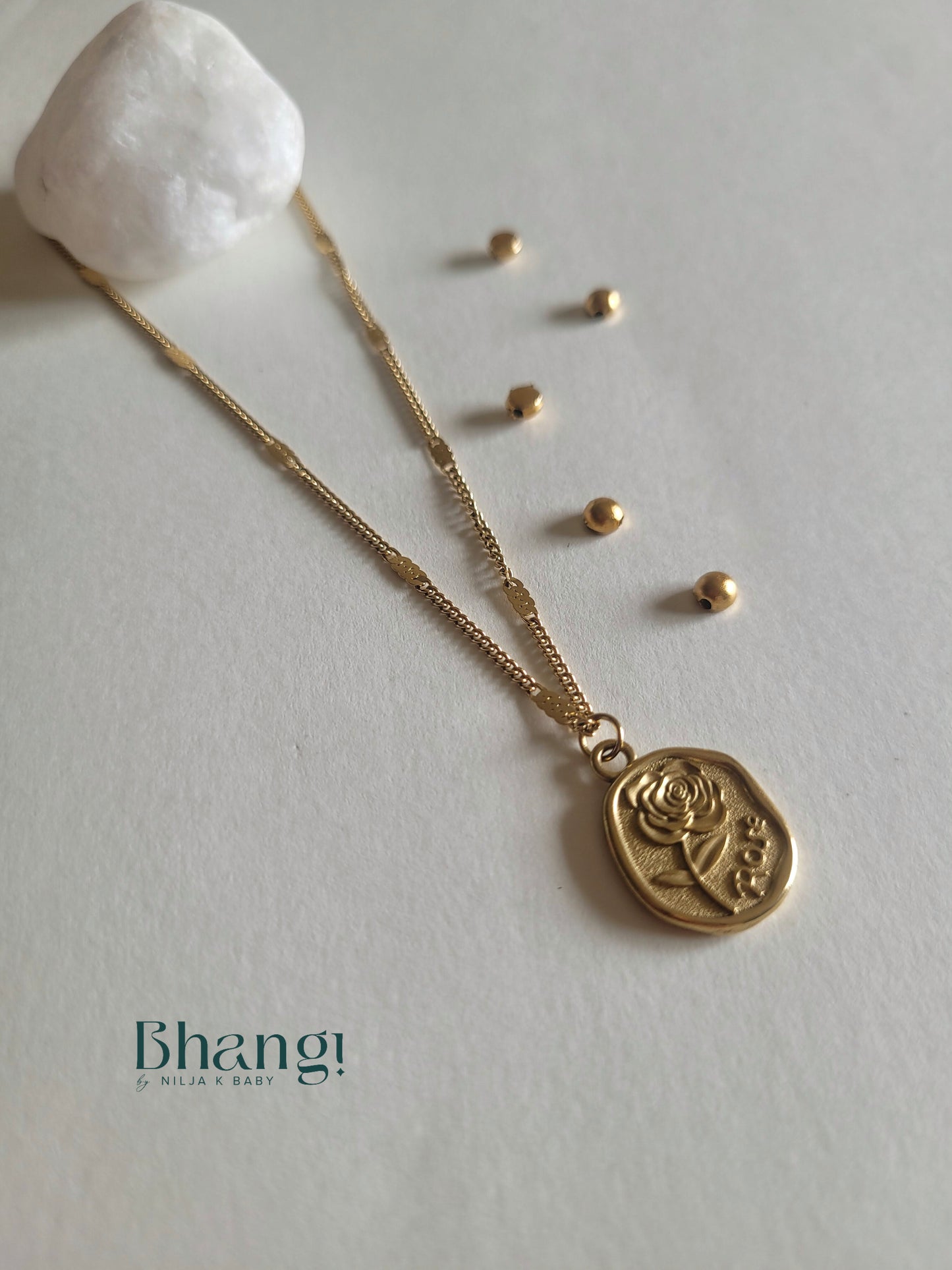 Bhang! Gold-Tone Rose Medallion Necklace