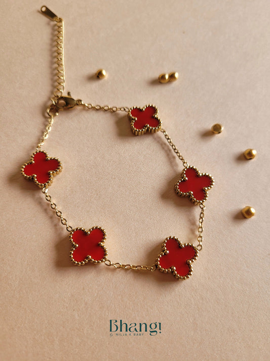 Bhangi Red Clover Bracelet