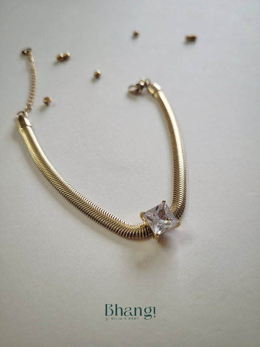 Bhangi Snake Chain Bracelet with Cubic Zirconia