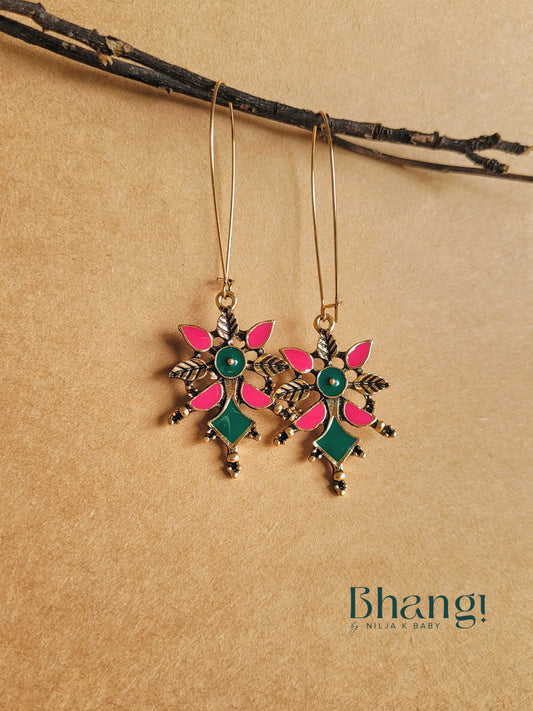 Dual ColourLong Hook Earring