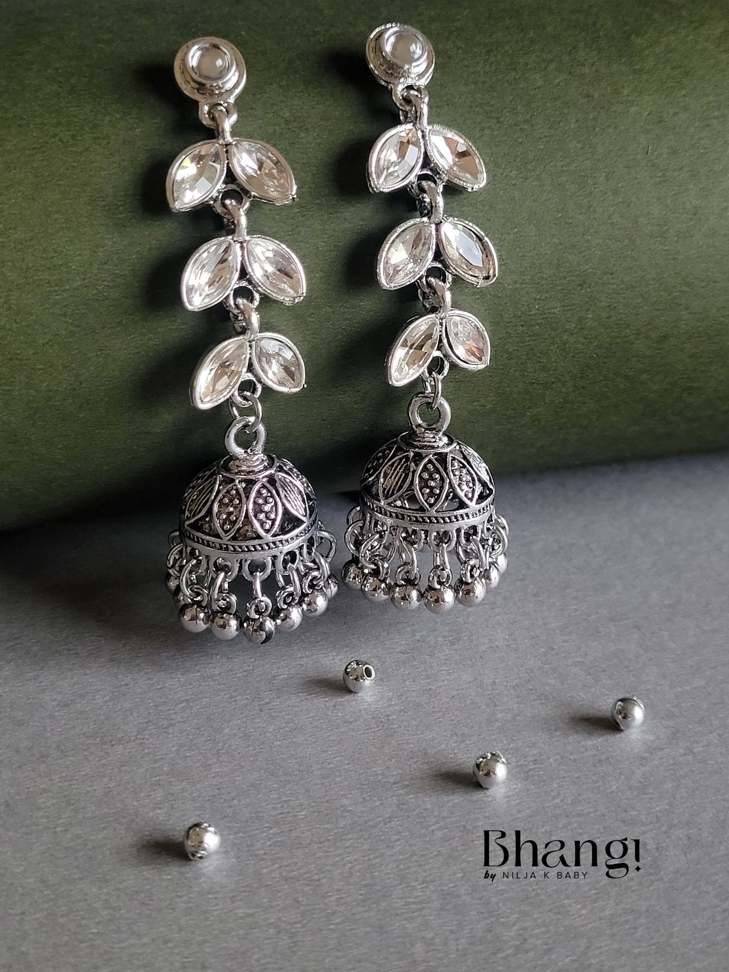 Leaf Jhumka Earrings
