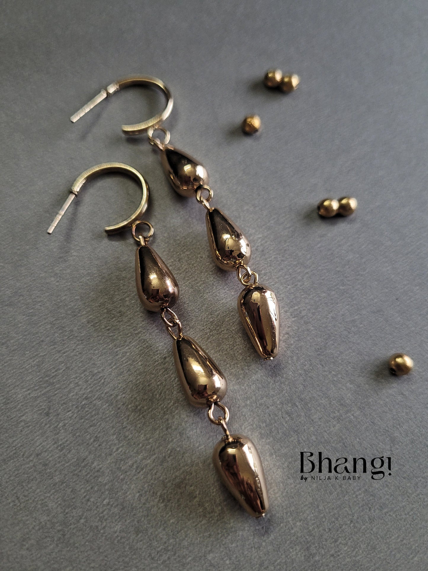 Bhangi Silver Teardrop Drop Earrings
