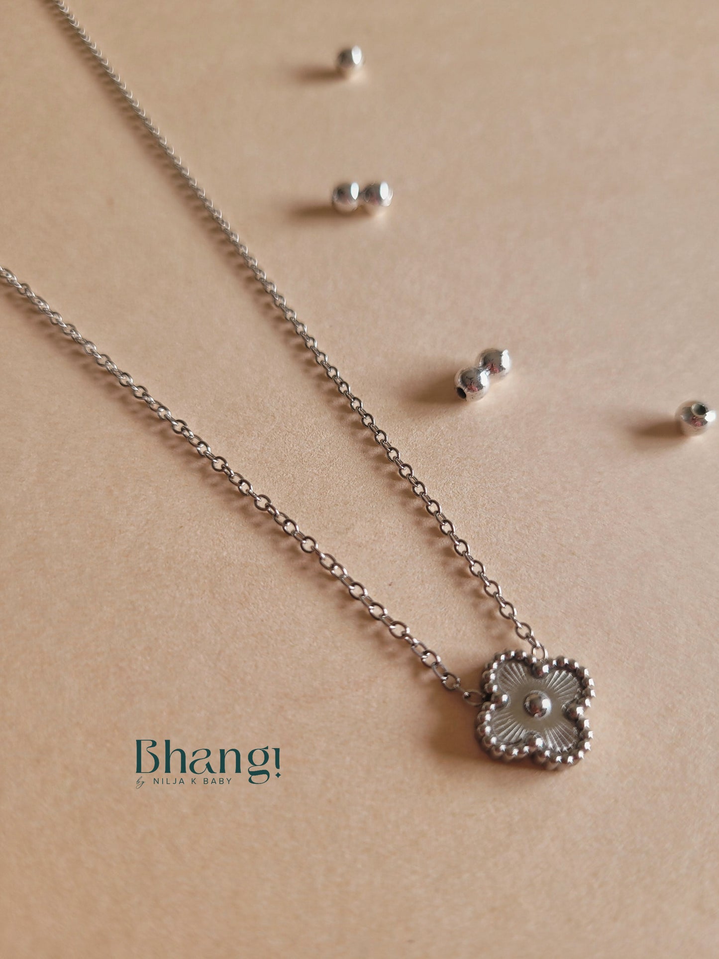 Silver Clover Pendant Necklace