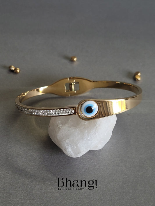 Evil Eye Bangle with Sparkling Accents