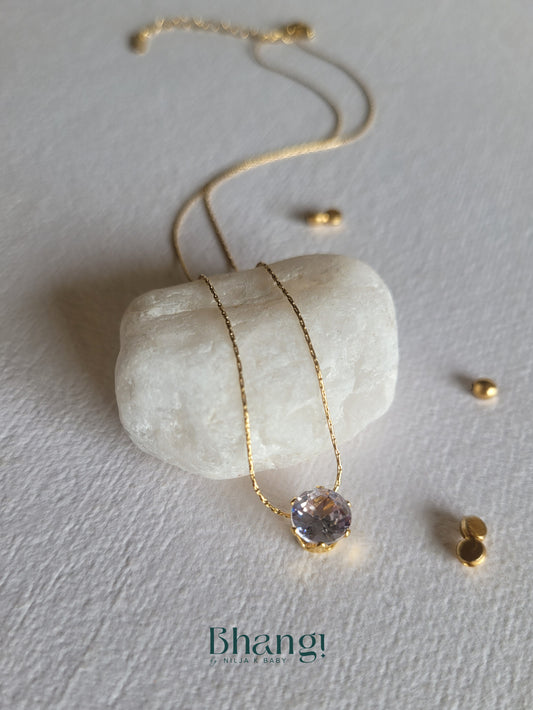 Chain with Oval Stone Pendant Necklace