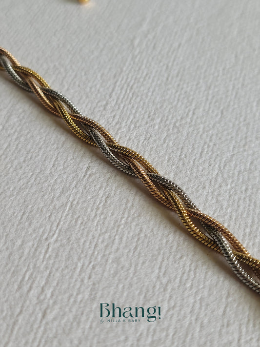 Braided Tri-Tone Bracelet