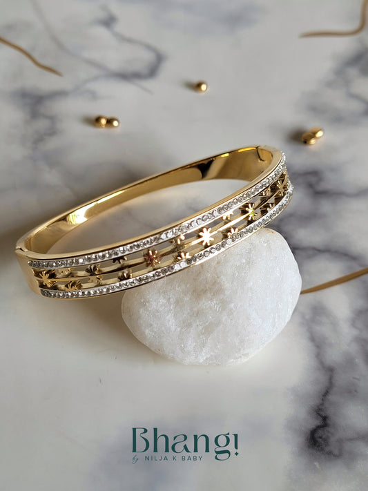 Celestial Star Bangle with Cut-Out Design