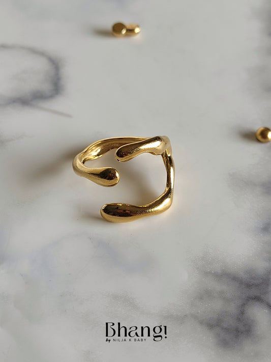 Organic Gold Statement Ring