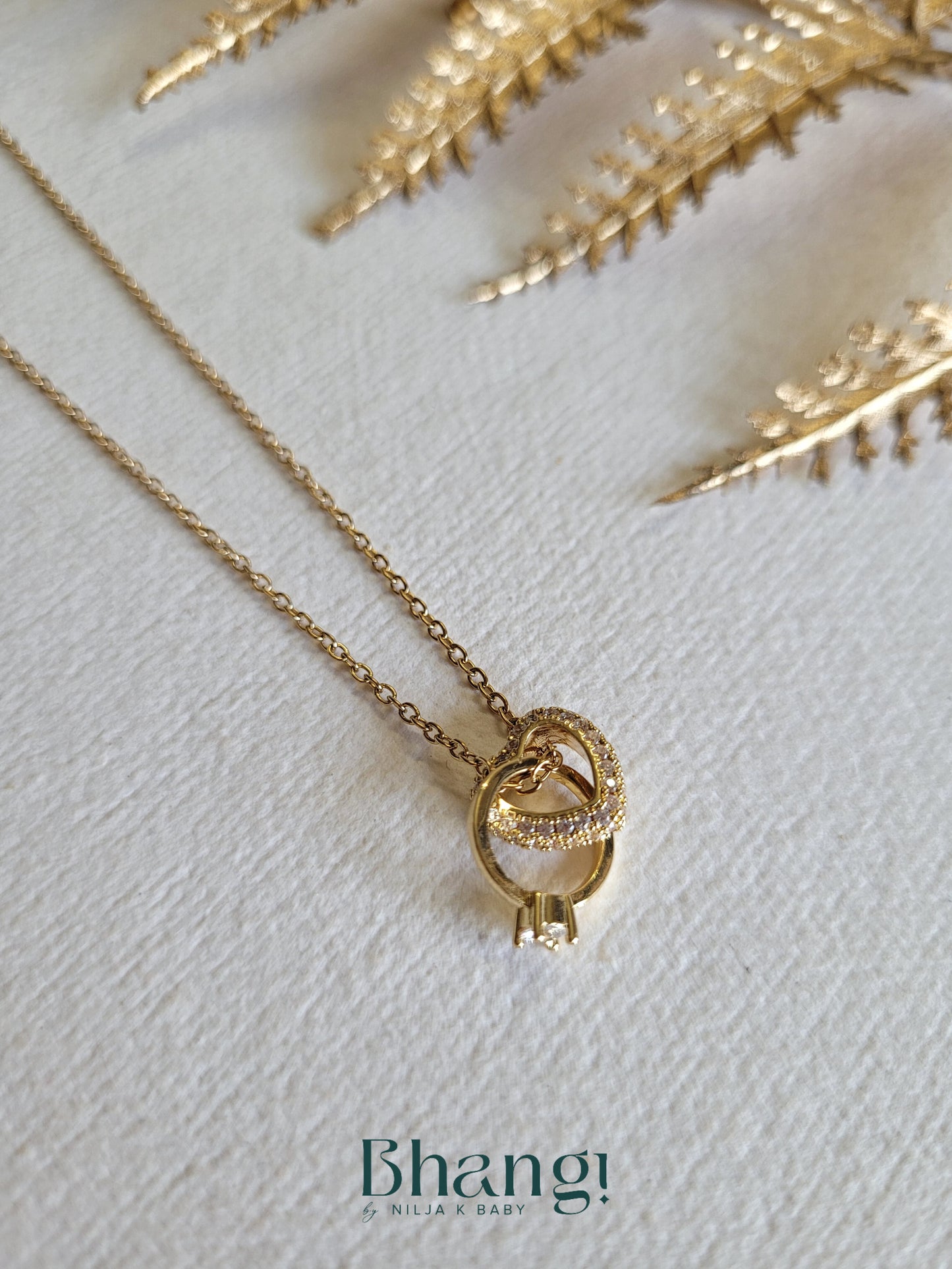 Intertwined Hearts Pendant Necklace