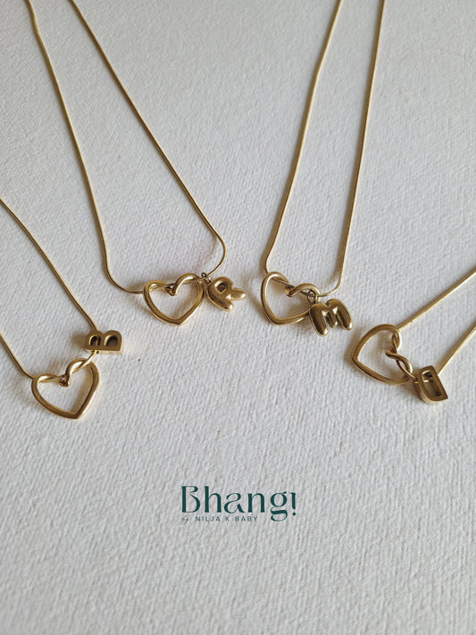 Personalized Initial & Heart Necklace