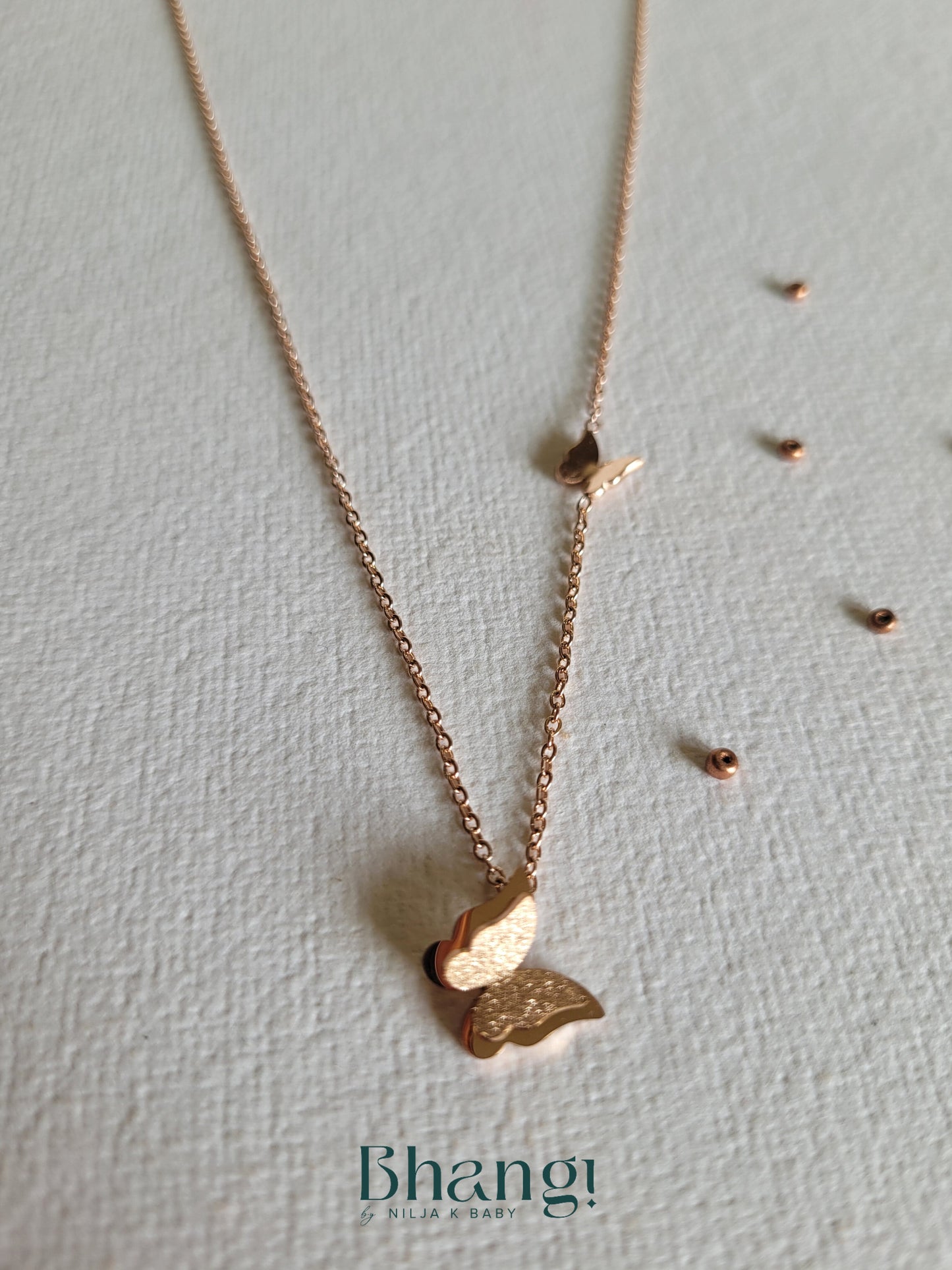 Rose Gold Butterfly Chain Necklace