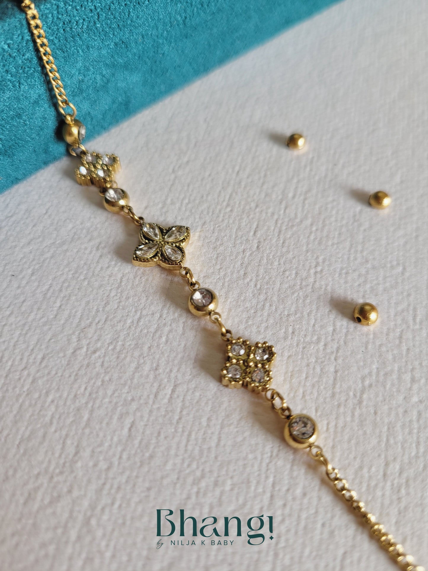Gold-Tone Delicate Clover Bracelet