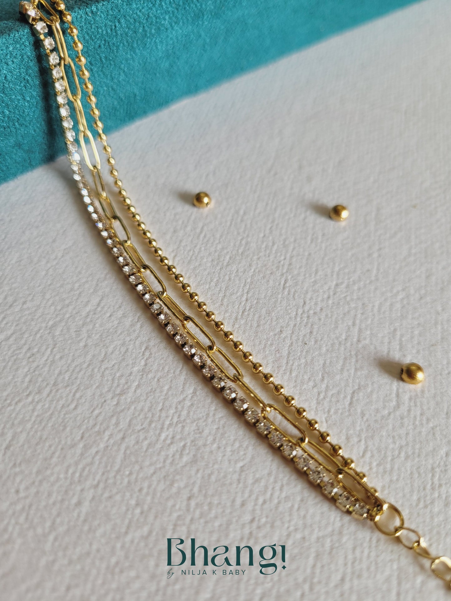 Gold-Tone Multi-Row Crystal Bracelet