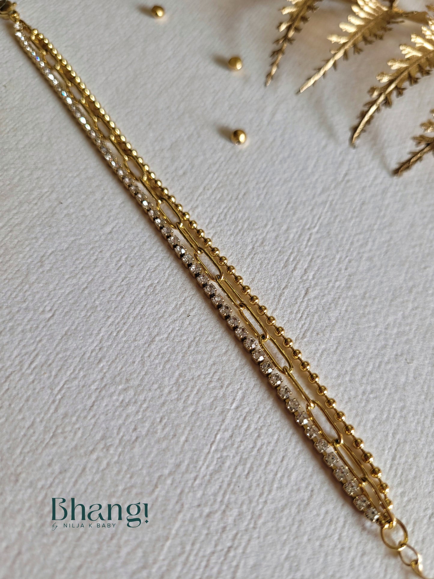 Gold-Tone Multi-Row Crystal Bracelet