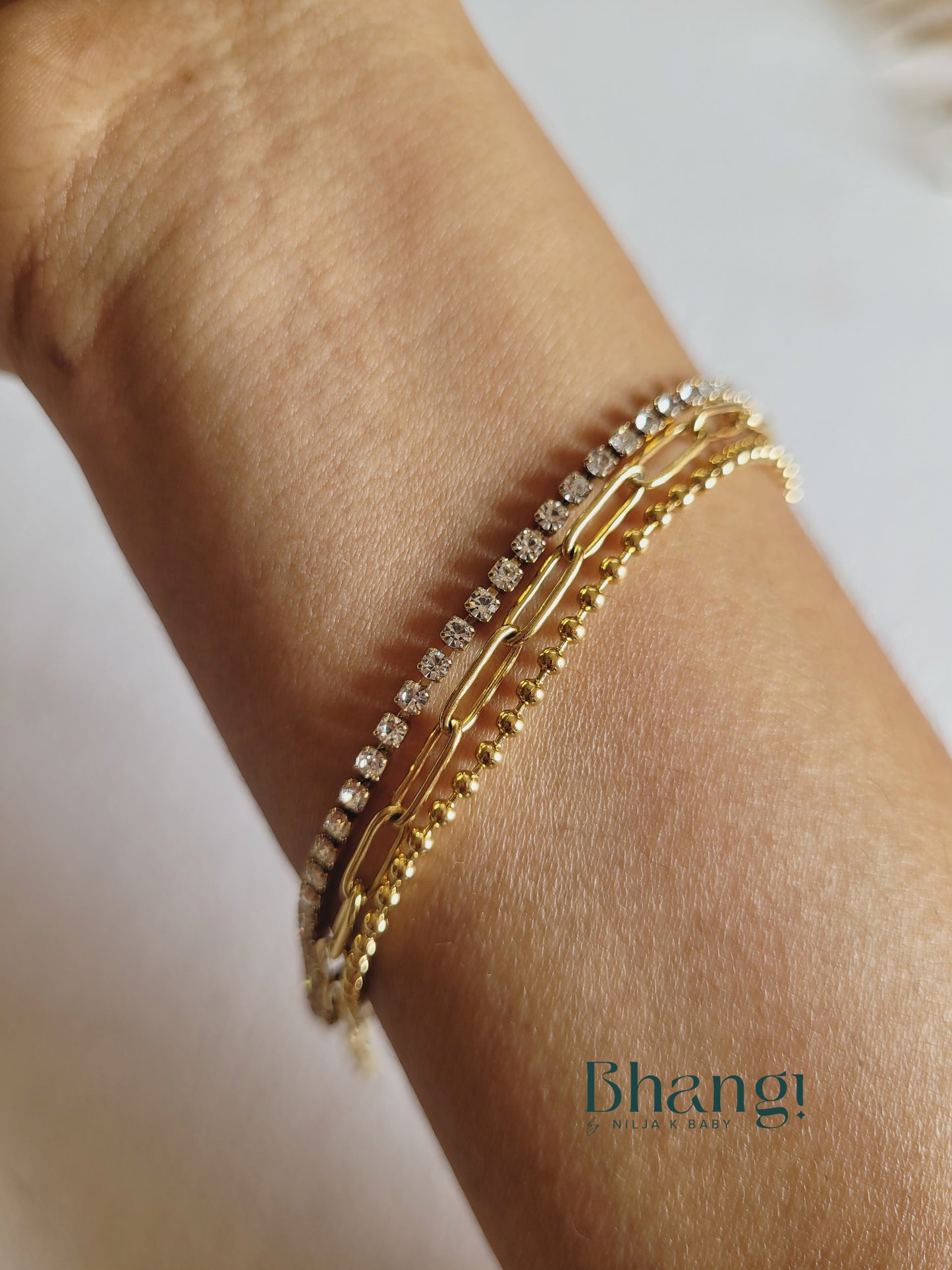 Gold-Tone Multi-Row Crystal Bracelet