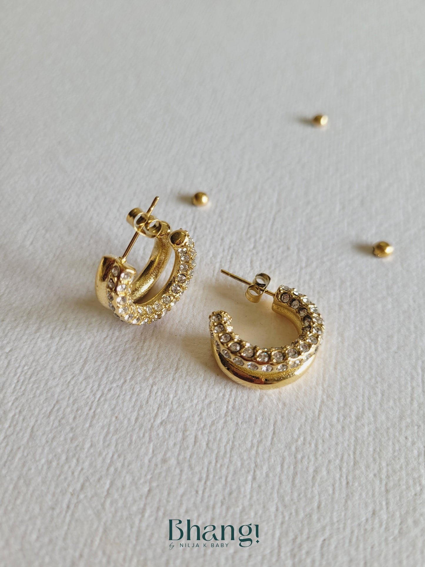 Crystal Pave Mini Hoop Earrings