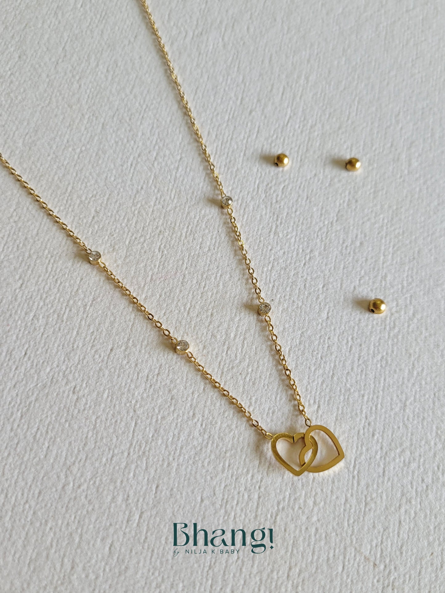 Double Heart Pendant Necklace