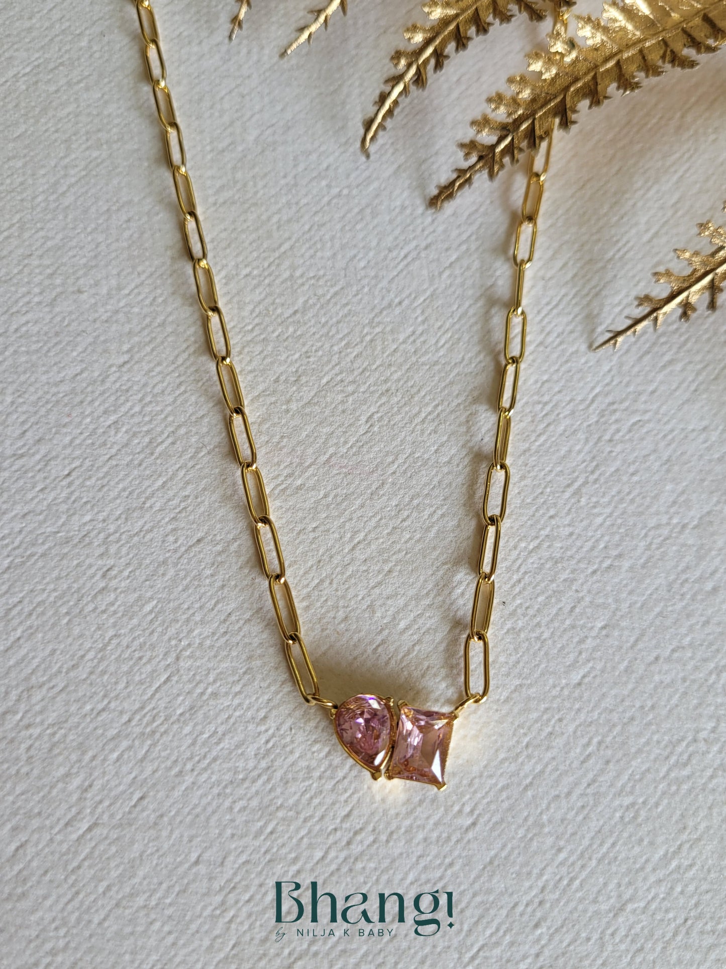 Bhang! Dual Stone Pendant Necklace
