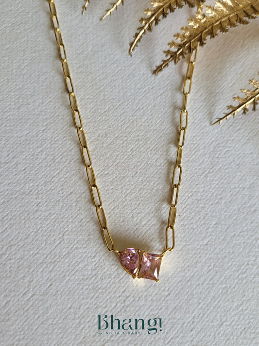 Bhang! Dual Stone Pendant Necklace