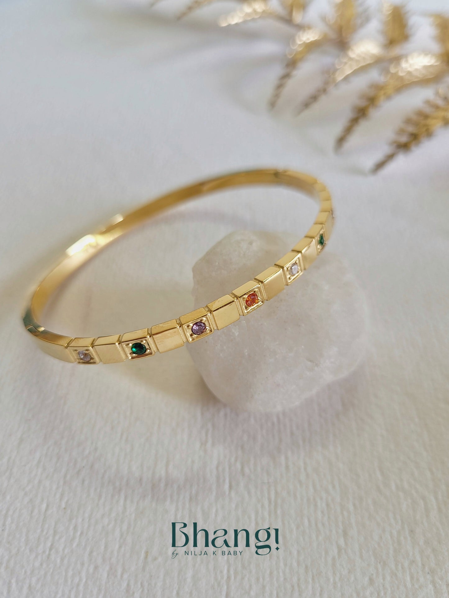 Minimalist Gemstone Bangle