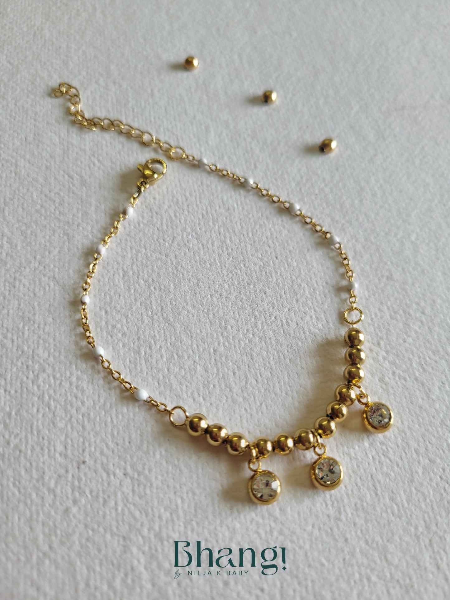 Crystal Drop Charm Bracelet