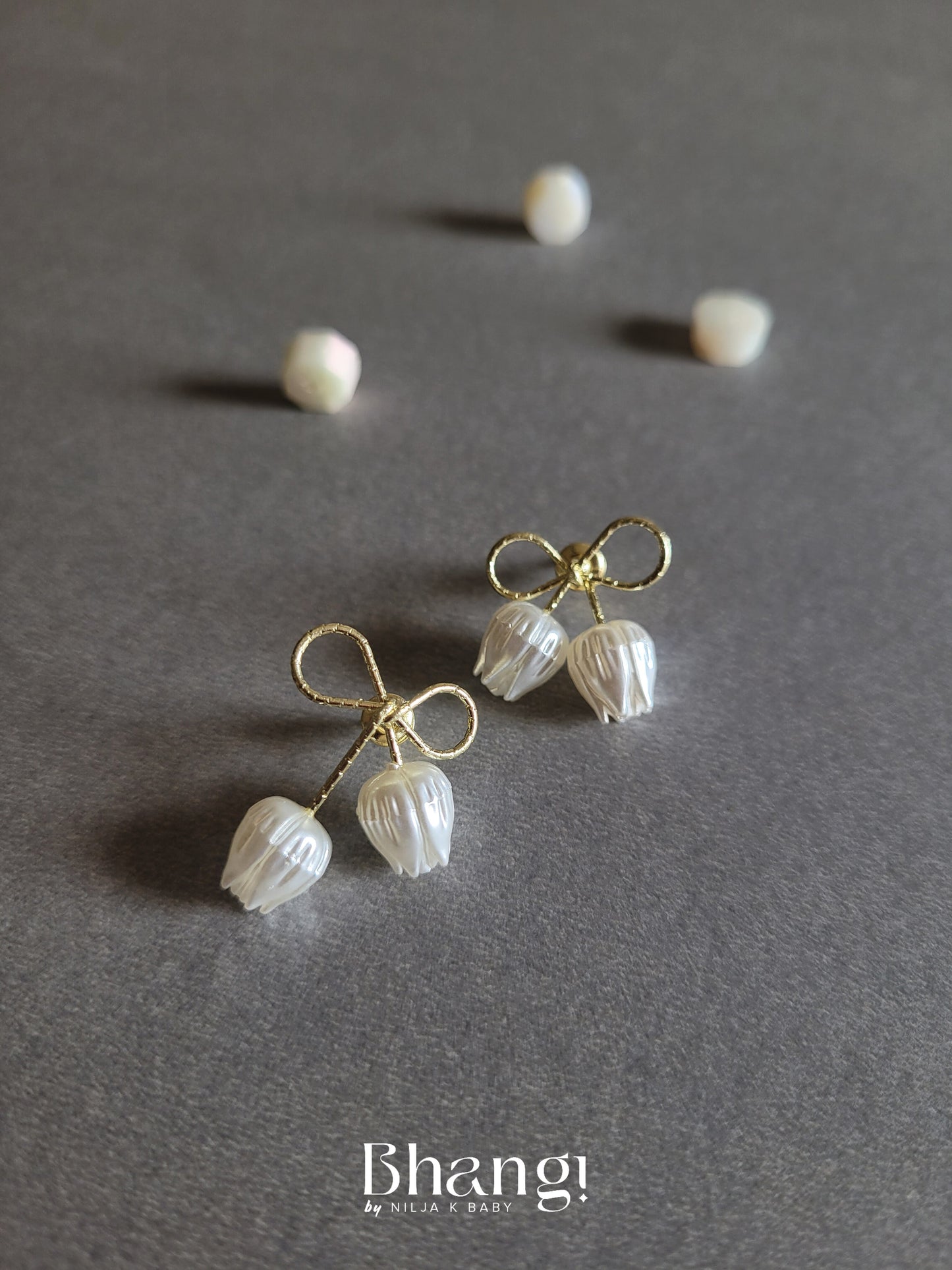 Tulip Pearl Drop Earrings