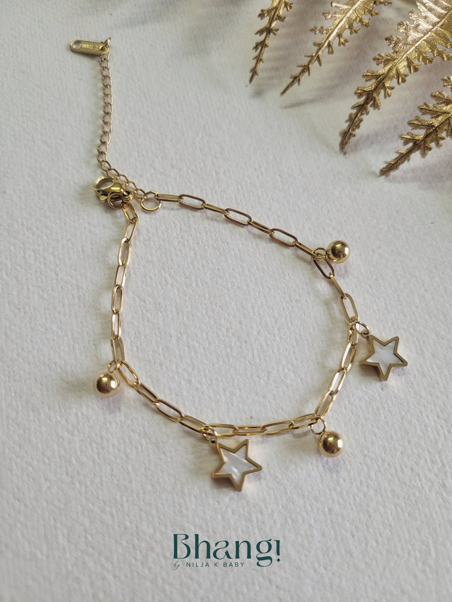 Gold Star Charm Bracelet