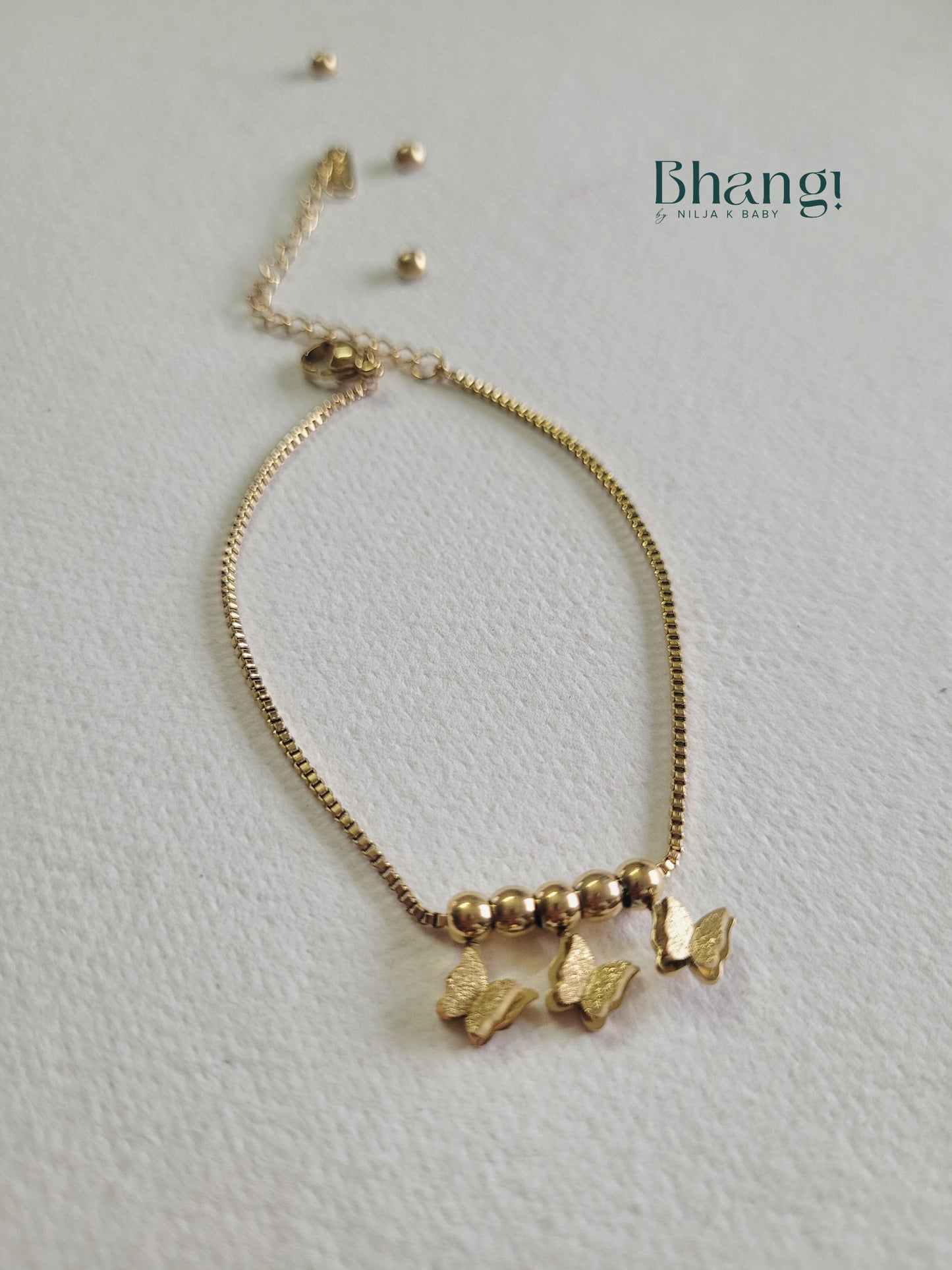 Triple Butterfly Charm Bracelet