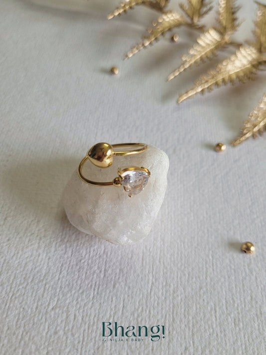 Minimalist Bead & Stone Ring
