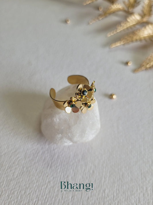 Golden Bloom Open Ring