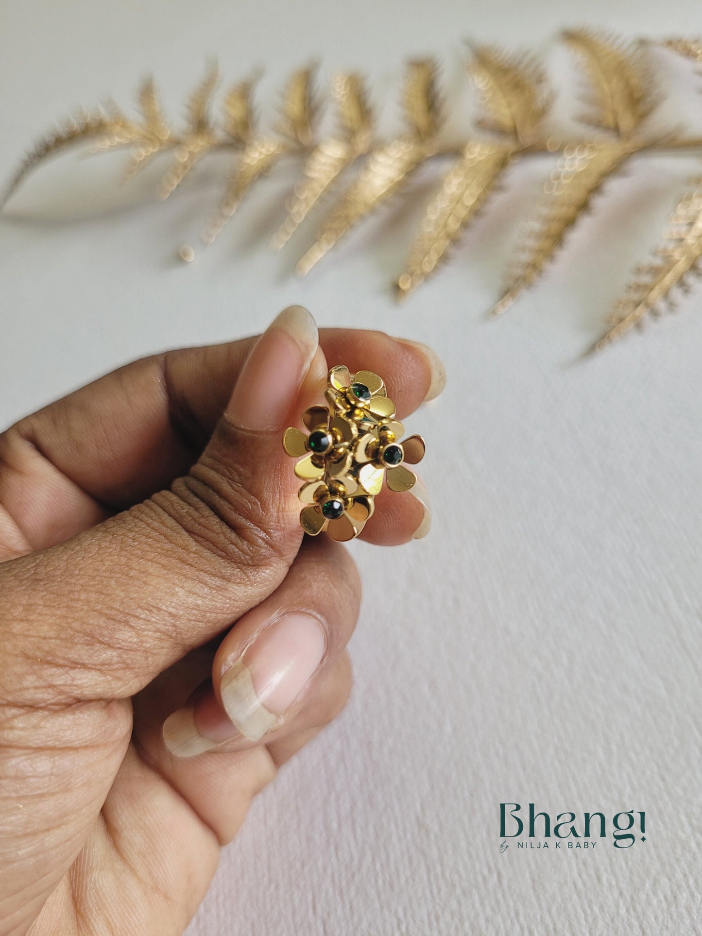 Golden Bloom Open Ring