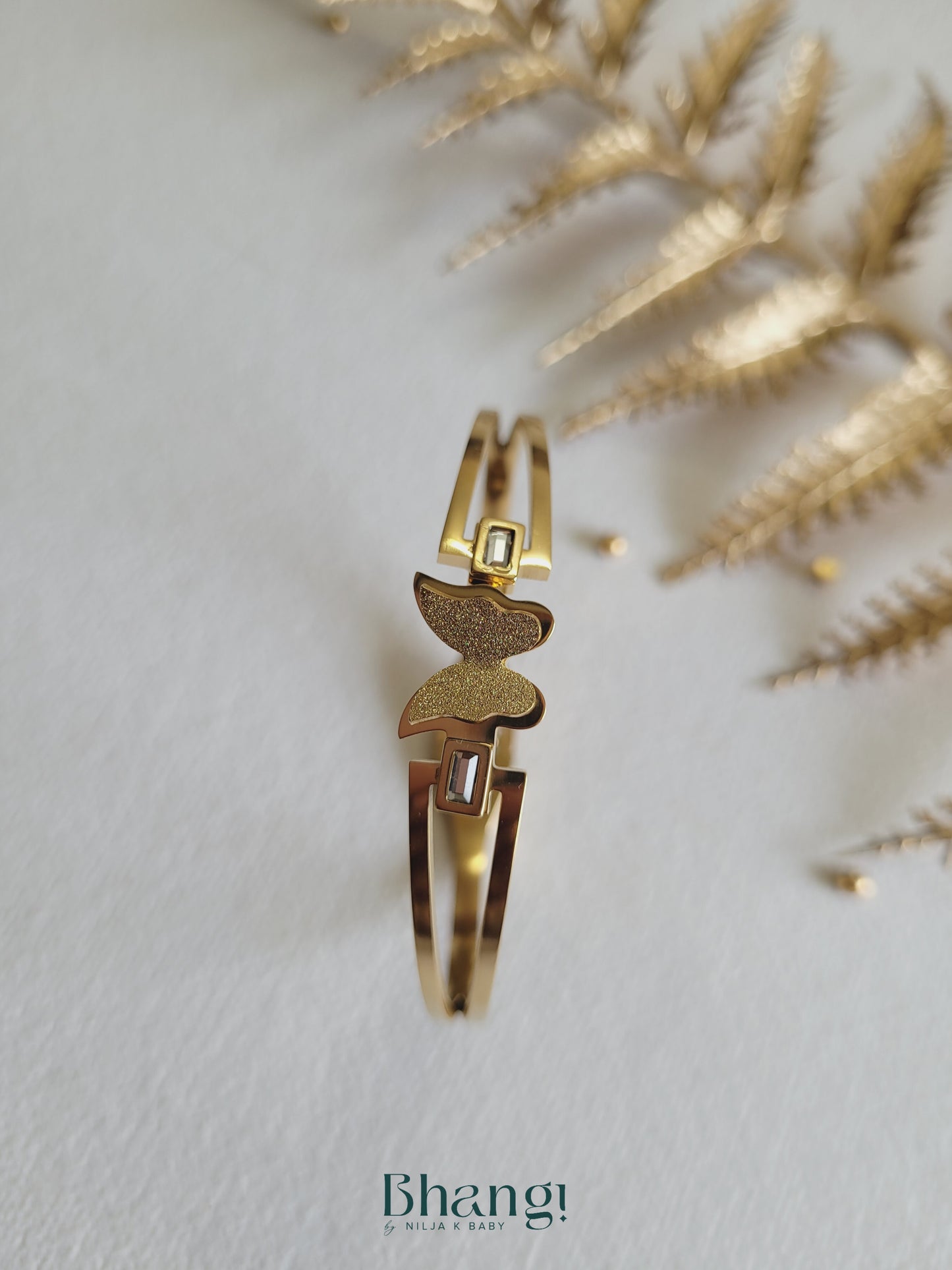 Golden Wings & Crystal Bangle