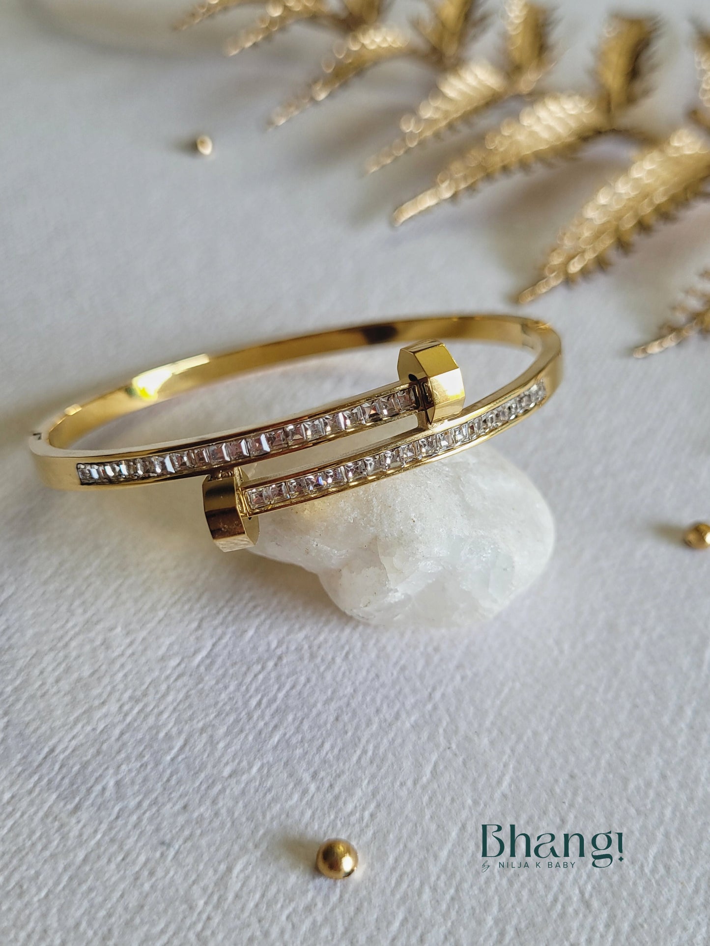 Minimalist Crystal Nail Bangle