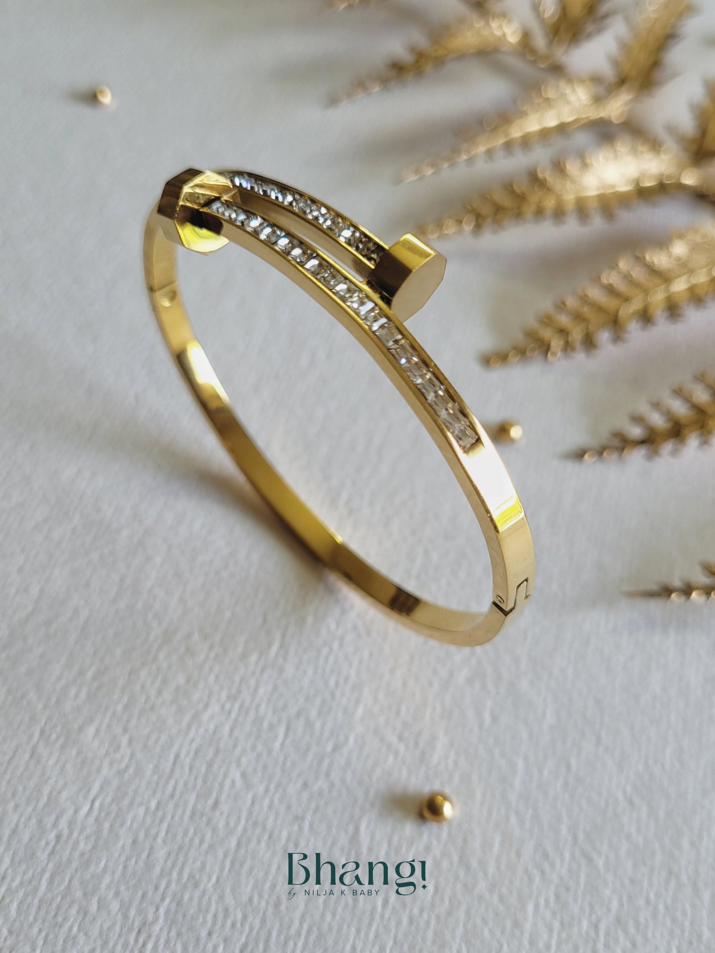 Minimalist Crystal Nail Bangle