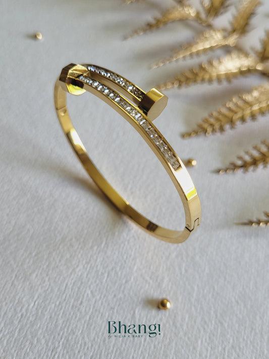 Minimalist Crystal Nail Bangle
