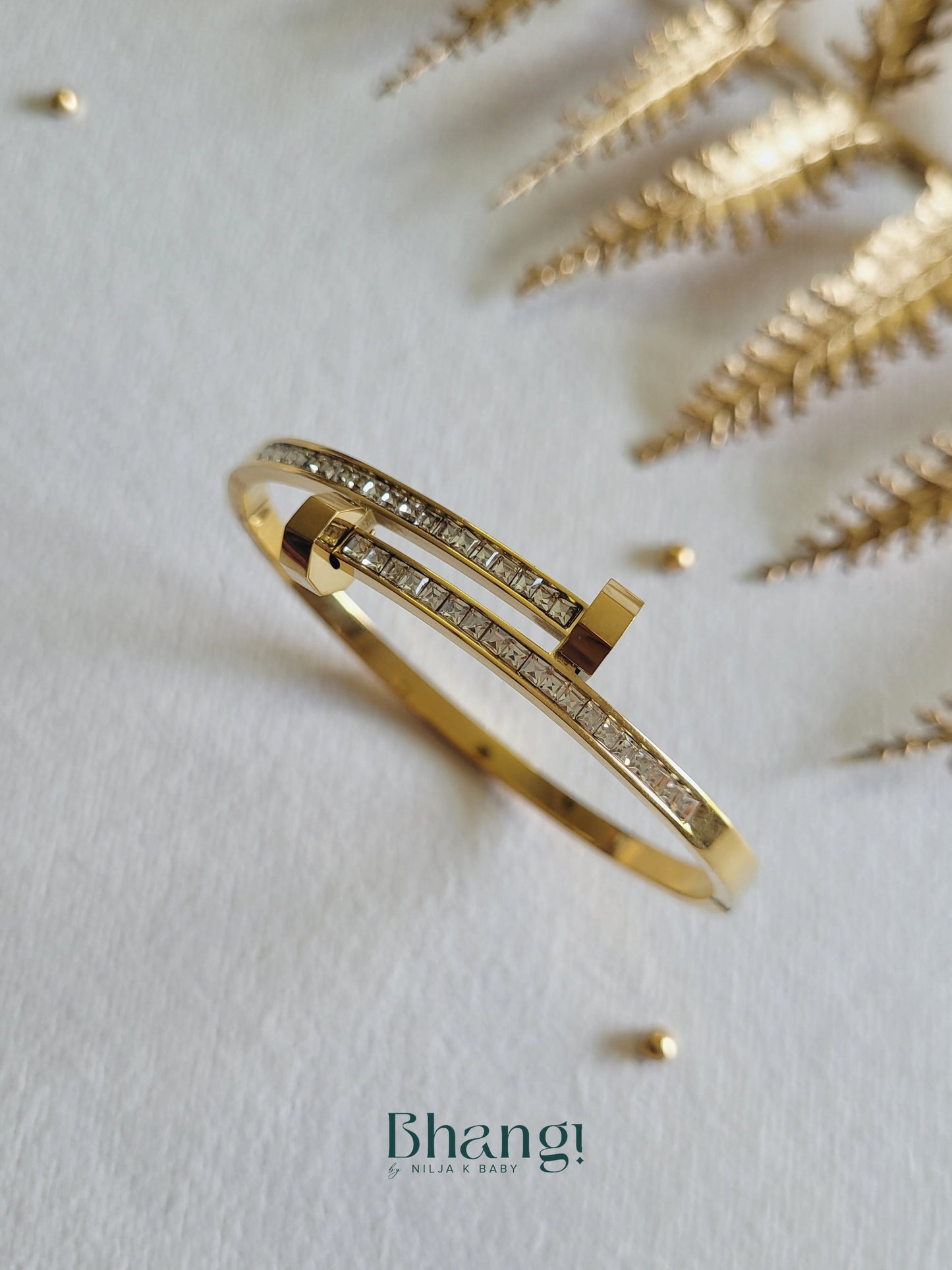 Minimalist Crystal Nail Bangle