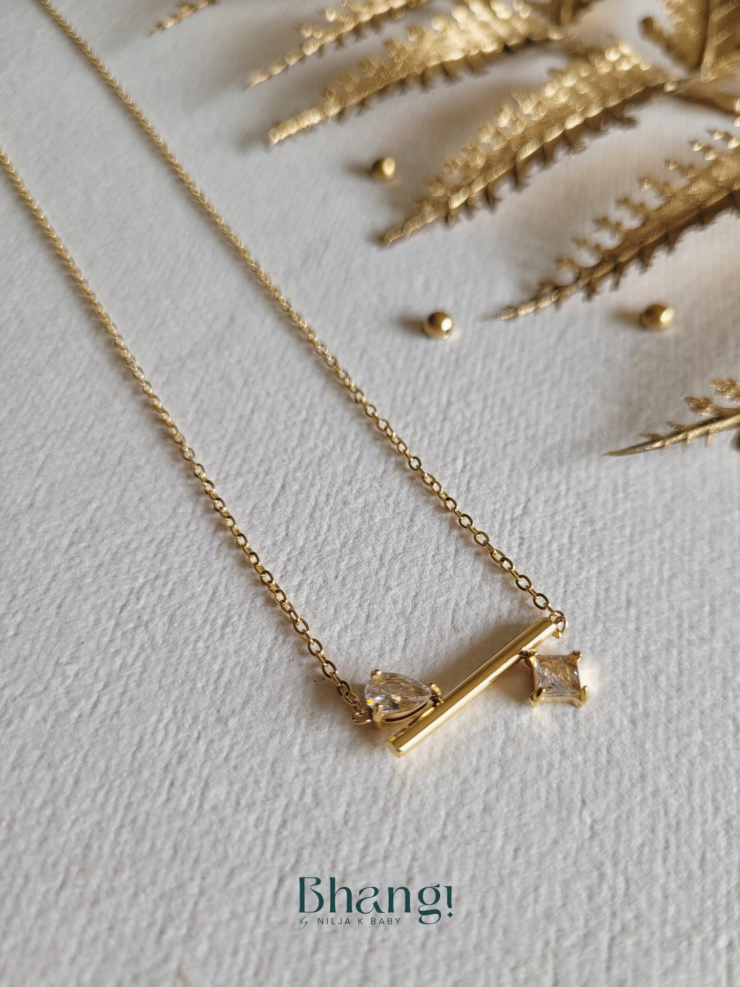 Golden Sparkle Bar Pendant