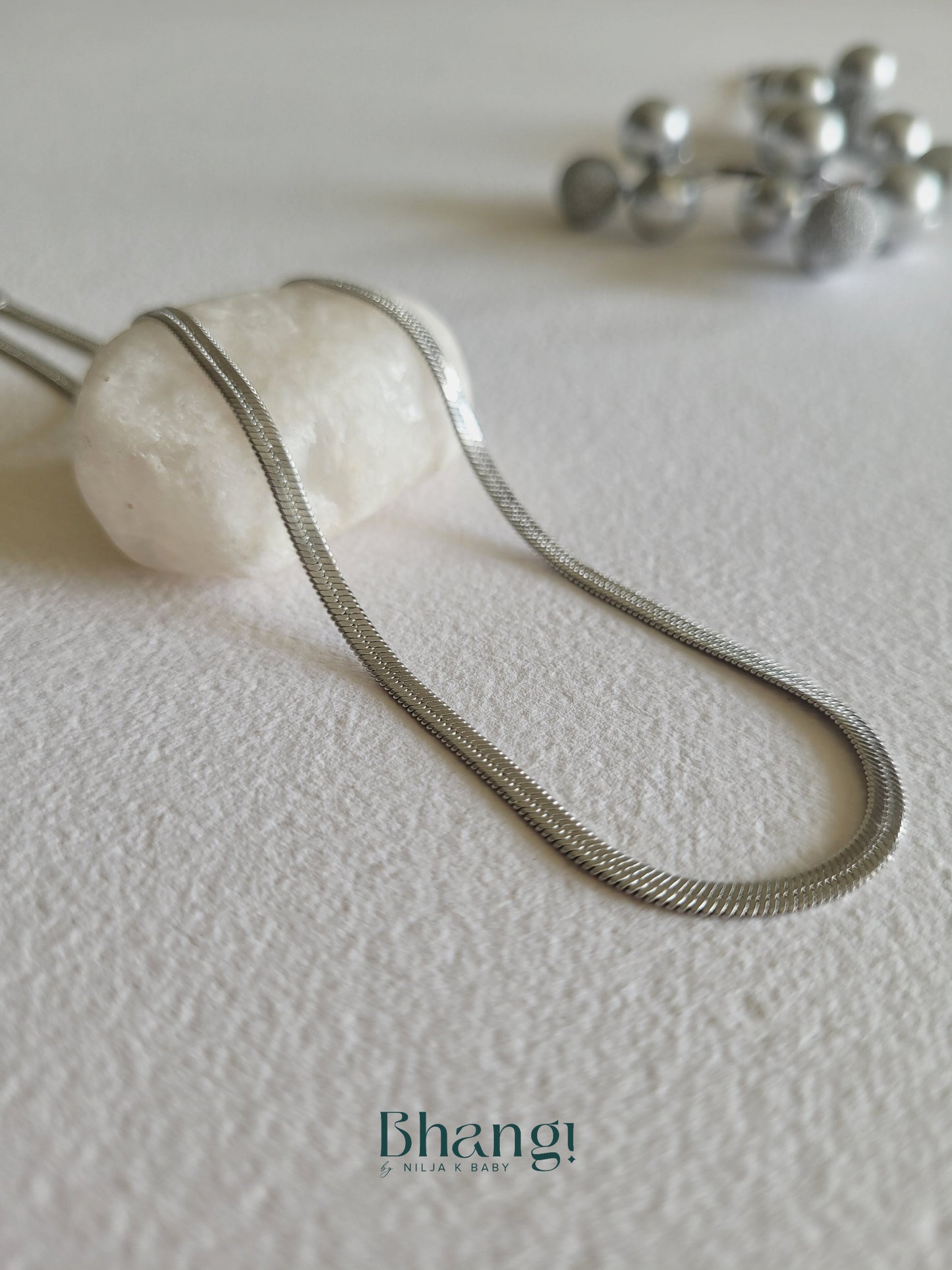 Silver Flat Link Chain Necklace