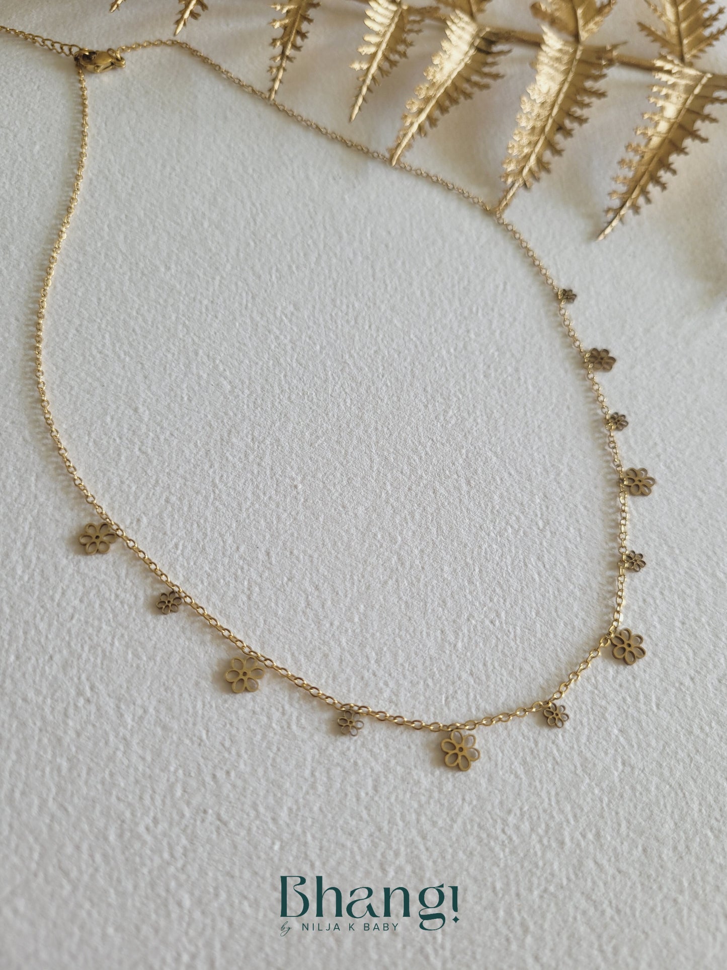 Golden Tiny Bloom Necklace