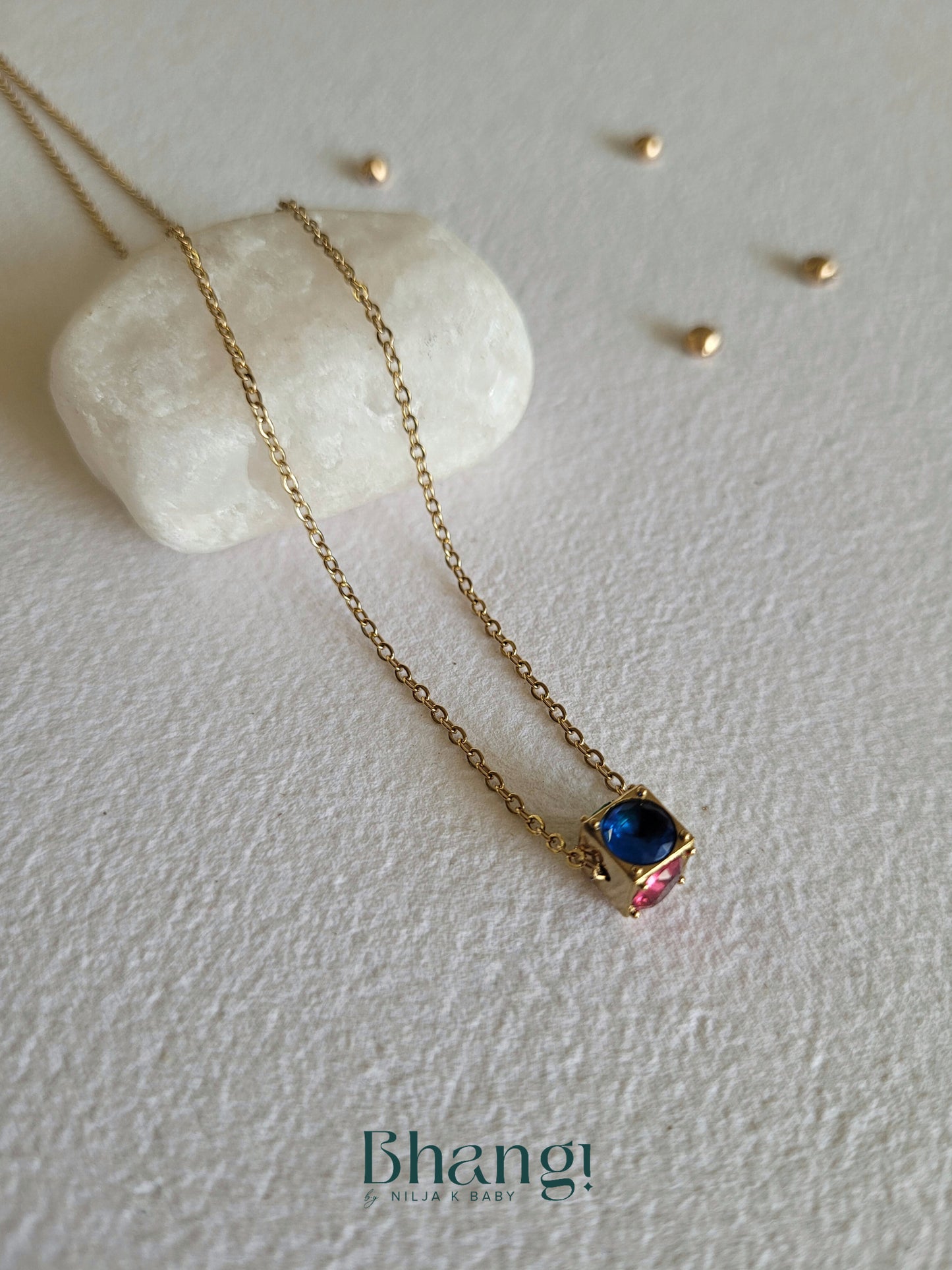 Golden Kaleidoscope Gem Necklace