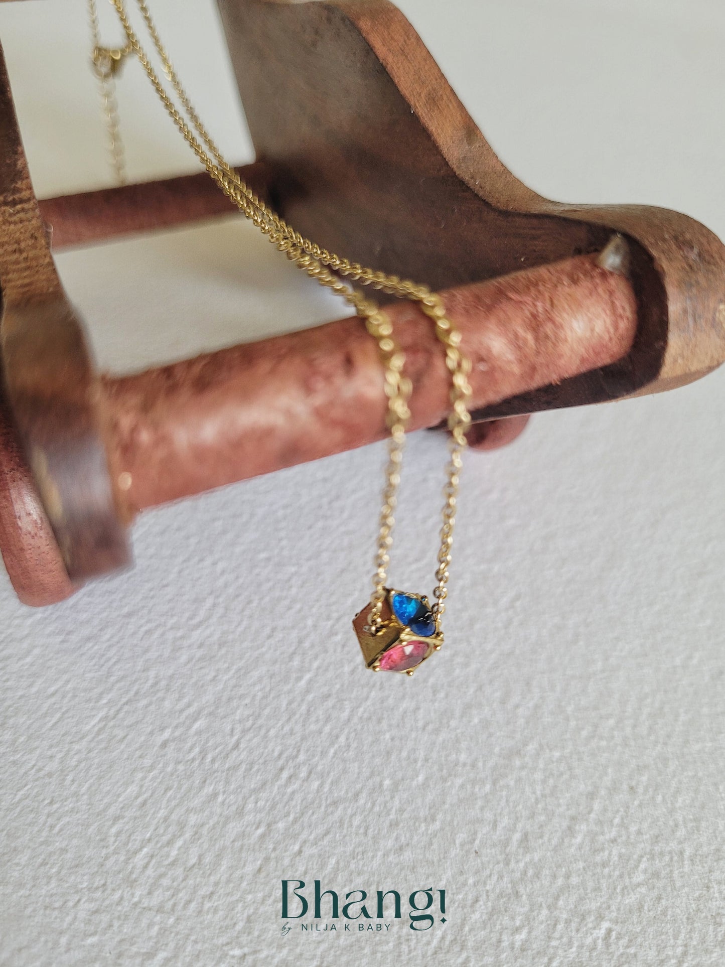 Golden Kaleidoscope Gem Necklace