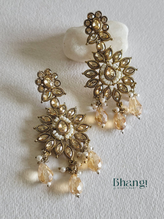 Ornate Floral Drop Earrings