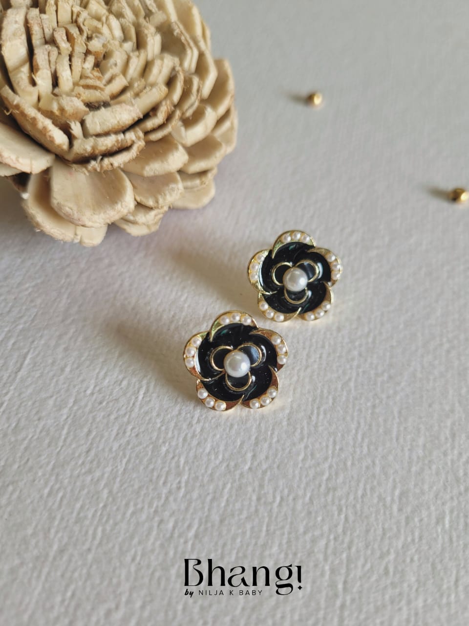 Black Pearl Bloom Studs