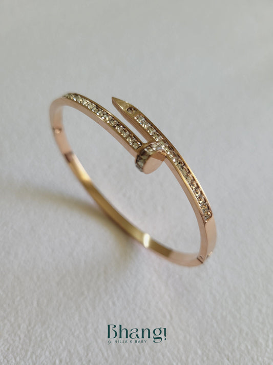Rose Gold Sparkle Nail Bangle