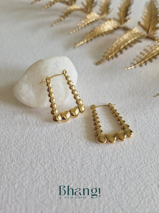 Beaded Rectangular Hoops