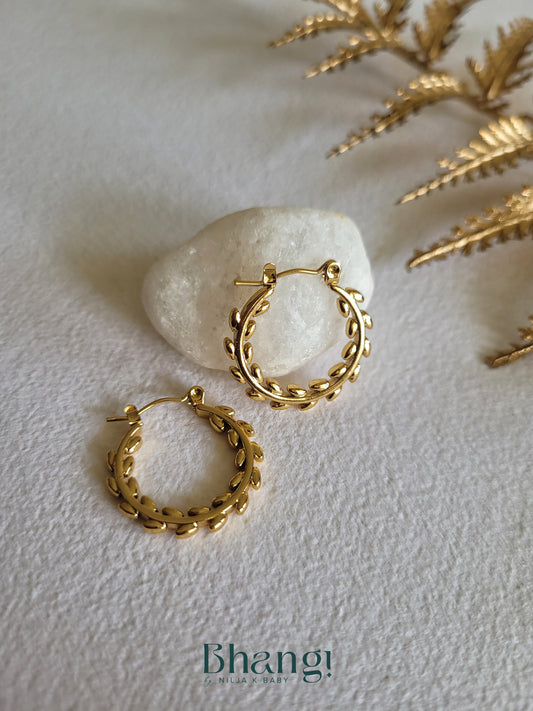 Laurel Leaf Hoops