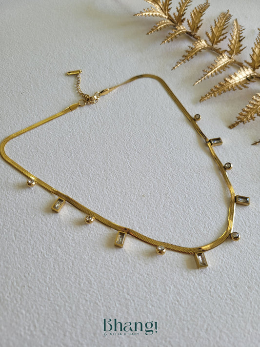 Sleek Cascade" Dangle Necklace